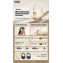 Headphones, Earphones - REMAX RB-100HB 3-Mode Foldable Wireless Headphones - Beige, wholesale price