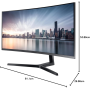 Écran, Display - Écran PC Incurvé Samsung C34H890WGR LC34H890WGRXEN 34" UWQHD - 3440 x 1440 / 100 Hz - Noir - Occasion avec Char