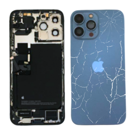 Back Glass, Rear Cover - Back Cover Housing iPhone 13 Pro Max Alpine - Charging Connector + Battery (Original Dismantled) - Cass
