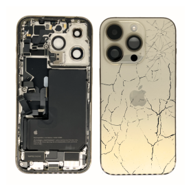 Smartphone Parts - Full Chassis iPhone 14 Pro Gold - Charging Connector Battery (Original Disassembled) - Broken, wholesale pric