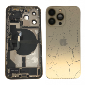 Back Glass, Rear Cover - Back Cover Housing iPhone 13 Pro Gold - Charging Connector without Battery (Original Disassembled) - Br