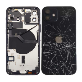 Chassis, Frame - iPhone 12 Black Complete Chassis - Charging Connector without Battery (Original Disassembled) - Broken, wholesa