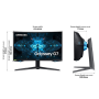 Moniteur, Display - Écran PC Gaming Incurvé Samsung Odyssey G7 C27G74TQSR LC27G74TQSRXZG 27" WQHD - 240 Hz - Occasion avec Charg