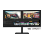 Écran, Display - Écran PC Incurvé Samsung ViewFinity SA650 LS34A650UBUXEN 34" UWQHD - 3440 x 1440 / 100 Hz - Noir - Occasion ave