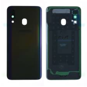 Dos, Couvercle - Vitre arrière Samsung Galaxy A40 (A405F) Sans Contour lentille Noir (Original Démonté) -Grade AB, prix de gros.