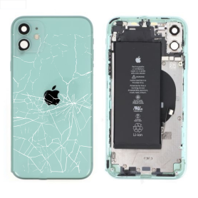 Back Glass, Rear Cover - Back Cover Housing iPhone 11 Green - Charging Connector Battery (Original Dismantled) - Cassé, wholesal