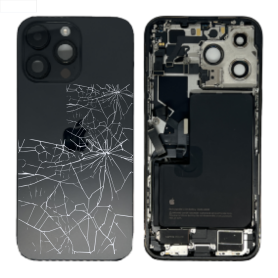 Back Glass, Rear Cover - Back Cover Housing iPhone 13 Pro Max Black - Charging Connector + Battery (Original Dismantled) - Cassé