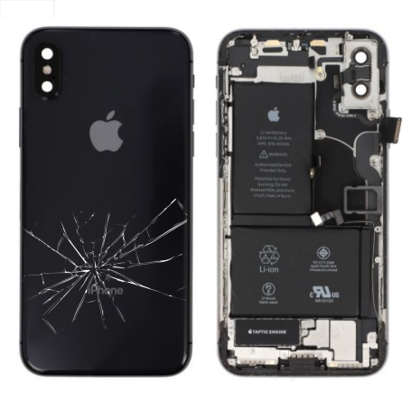 Châssis, Cadre - Châssis Complet iPhone X Noir - Connecteur de Charge + Batterie (Origine Demonté) - Cassé, prix de gros.