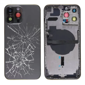 Rear Cover - Back Cover Housing iPhone 13 Pro Black - Charging Connector without Battery (Original Disassembled) - Broken, whole