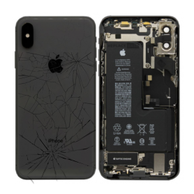 Back Cover Housing iPhone XS Max Black - Charge Connector + Battery (Original Disassembled) - Broken