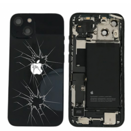 Replacement Housing - iPhone 13 Mini Black Complete Chassis - Charging Connector without Battery (Original Disassembled) - Broke