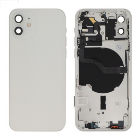 Back Glass, Rear Cover - Back Cover Housing iPhone 12 White - Charging Connector without Battery (Original Disassembled) Grade A