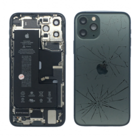 Châssis, Châssis Téléphone - Châssis Complet iPhone 11 Pro Vert - Connecteur de Charge + Batterie (Origine Demonté) - Cassé, pri