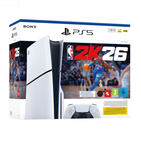 Jeux Vidéo, Consoles - Console Sony PlayStation 5 - PS5 Standard Slim Edition Blanc - 1 To SSD - NBA 2K26, prix de gros.