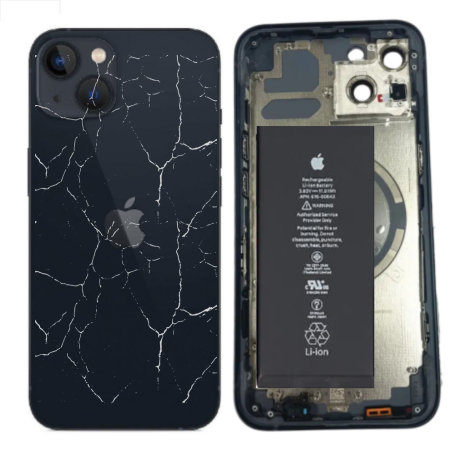 Mobile Phone Replacement Parts - iPhone 13 Black Complete Chassis - Without Charging Connector + Battery (Original Disassembled)