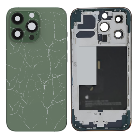 Back Glass, Rear Cover - Back Cover Housing iPhone 13 Pro Max Green - Without Charging Connector + Battery (Original Dismantled)