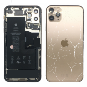 Châssis, Cadre - Châssis Complet iPhone 11 Pro Max Or - Sans Connecteur de Charge + Batterie (Origine Demonté) - Cassé, prix de 