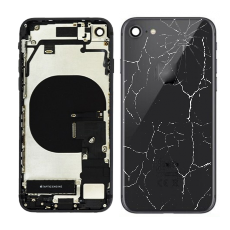 Châssis, Cadre, Structure - Châssis Complet iPhone 8 Noir - Connecteur de Charge sans Batterie (Origine Demonté) - Cassé, prix d