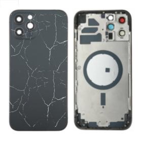 Vitre arrière, Dos - Châssis Vide iPhone 13 Pro Noir (Origine Demonté) - Cassé, prix de gros.