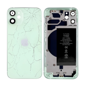 Téléphone Reconditionné - Châssis Complet iPhone 12 Vert - Sans Connecteur de Charge + Batterie (Origine Demonté) - Cassé, prix 