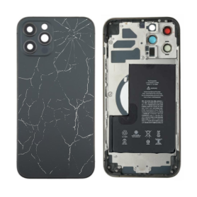 Téléphone, Smartphone - Châssis Complet iPhone 12 Pro Max Graphite - sans Connecteur de Charge + Batterie (Origine Demonté) - Ca