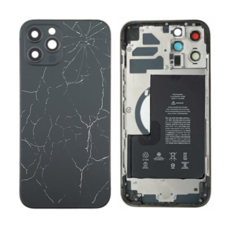 Téléphone, Smartphone - Châssis Complet iPhone 12 Pro Max Graphite - sans Connecteur de Charge + Batterie (Origine Demonté) - Ca