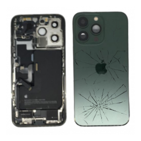 Back Cover, Rear Housing - Back Cover Housing iPhone 13 Pro Green - Charging Connector + Battery (Original Dismantled) - Broken,