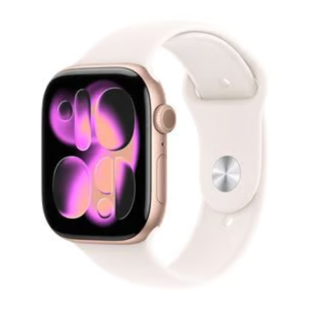 Wearable Tech, Smartwatch - Apple Watch Series 11 GPS Smartwatch 46mm Rose Gold Aluminum with M/L Sport Band - New, wholesale pr