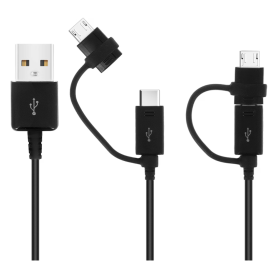 Cordon, Chargeur - Câble Combo Micro-USB & Type-C 2-en-1 / USB Samsung EP-DG950DBE - 1.2M - Noir (Vrac), prix de gros.