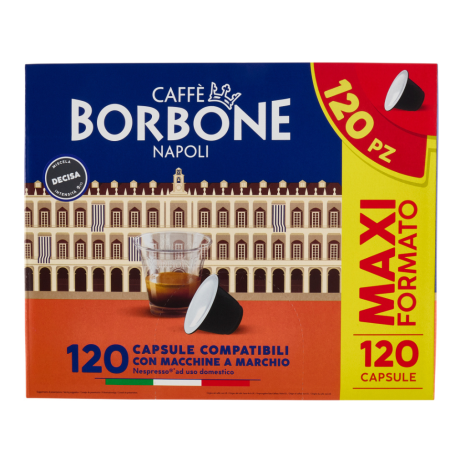 Espresso Pods, Coffee Capsules - Coffee Capsules Borbone Napoli Miscela Decisa - French standard size Nespresso L'OR - 120pcs, w