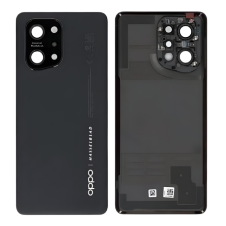 Dos, Vitre arrière - Vitre Arrière Oppo Find X5 Sans Contour lentille Noir (Original Démonté) - Grade A, prix de gros.