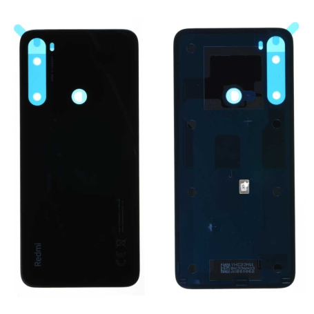 Dos, Coque - Vitre arrière Xiaomi Redmi Note 8 Noir Sans Contour Lantille (Original Démonté) - Grade A, prix de gros.
