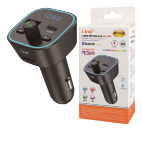 Car Audio Adapter, Music Transmitter - Bluetooth MP3 Transmitter for Car with 36W PD Charger LED - LinQ MY2429, wholesale price