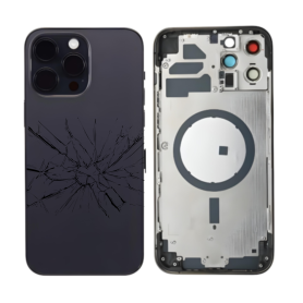 Vitre arrière, Cadre - Châssis Vide iPhone 14 Pro Noir (Origine Demonté) - Cassé, prix de gros.