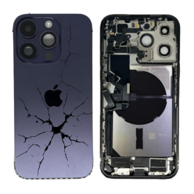 Composants iPhone, Pièces détachées - Châssis Complet iPhone 14 Pro Max Violet - Connecteur de Charge sans Batterie (Origine Dem