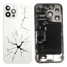 Châssis, Cadre - Châssis Complet iPhone 14 Pro Blanc eSIM US - Connecteur de Charge + Batterie (Origine Demonté) - Cassé, prix d