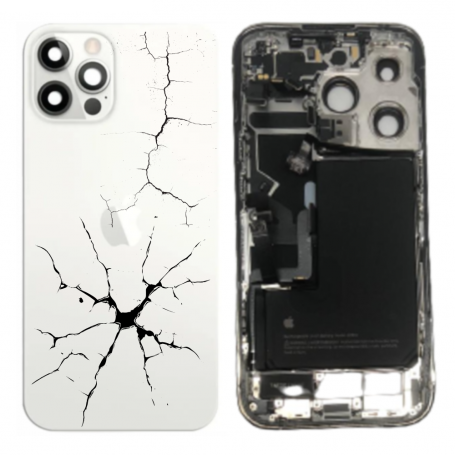 Châssis, Cadre - Châssis Complet iPhone 14 Pro Blanc eSIM US - Connecteur de Charge + Batterie (Origine Demonté) - Cassé, prix d