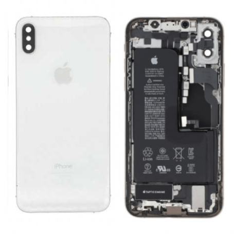 Back Cover Housing Chassis iPhone XS Max White - Charging Connector + Battery (Original Disassembled) Grade AB