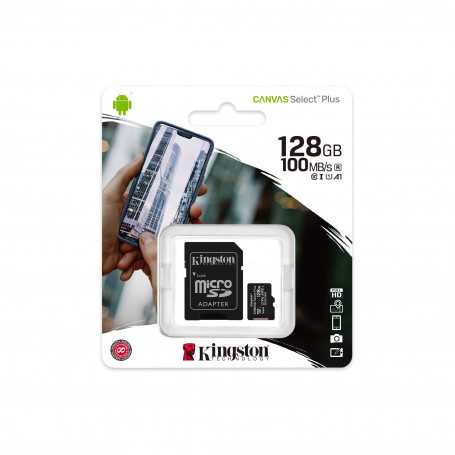 Kingston Canvas Select Plus 128GB Memory Card - Micro SDHC + SD Adapter (Original)