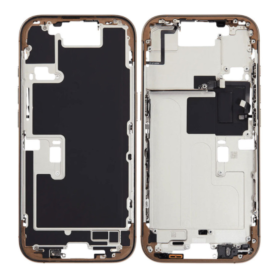 Rear Cover - copy of iPhone 16 Pro Rear Chassis without Rear Glass without Battery Titanium Sand (Original Disassembled) Grade A