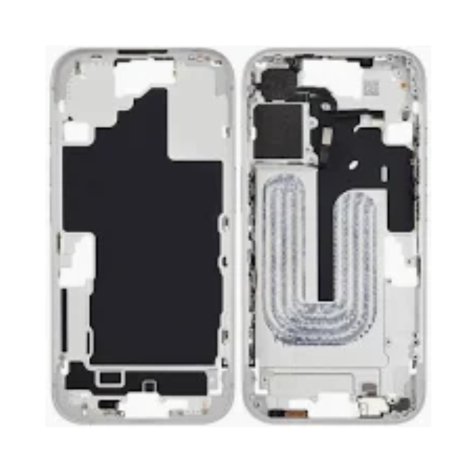 Châssis Téléphone, Boîtier - Chassis iPhone 16 Plus sans Vitre Arrière sans Batterie Blanc (Origine Demonté) - Grade AB, prix de