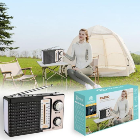 Récepteur radio, Transistor - Radio portable multi bande FM/MW/SW design classique et réception puissante CIAOBOSI TX-8576-OR, p