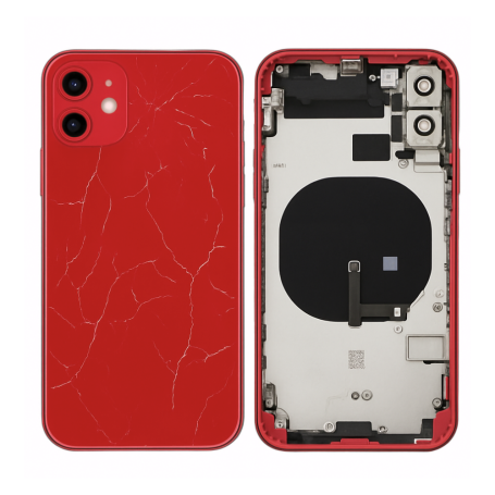 Back Glass - Back Cover Housing iPhone 11 Red - Charging Connector without Battery (Original Dismantled) - Broken, wholesale pri