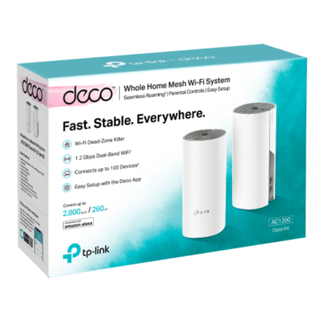 Répéteurs, Amplificateurs - Routeurs Wi-Fi Mesh Système TP-Link AC1200 Deco E4 - Blanc (Pack de 2), prix de gros.