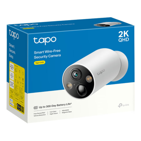 Security Camera, Surveillance Device - TP-Link Tapo C425 2K QHD Magnetic Wireless Security Camera with Long Battery Life and 10,