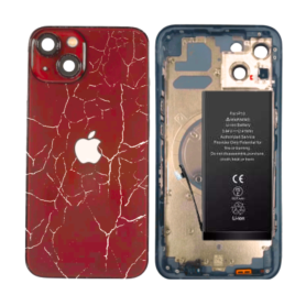 Chassis, Frame - iPhone 13 Complete Chassis Red - Without Charging Connector + Battery (Original Disassembled) Broken, wholesale