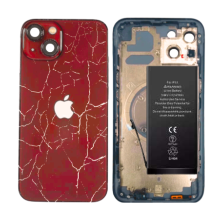 Chassis, Frame - iPhone 13 Complete Chassis Red - Without Charging Connector + Battery (Original Disassembled) Broken, wholesale