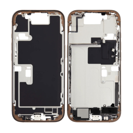 Cadre, Structure, Coque - Châssis iPhone 16 Pro Max sans Vitre Arrière sans Batterie Titane Sable eSIM US (Original Demonté) Gra