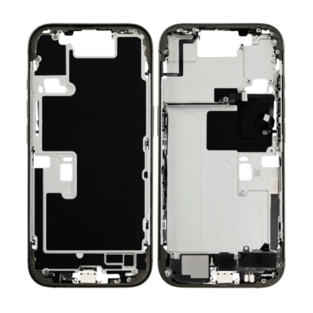 Carcasse, Cadre - Châssis iPhone 16 Pro Max sans Vitre Arrière sans Batterie Titane Noir (Original Demonté) Grade A, prix de gro