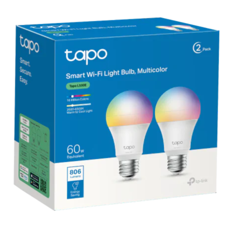 LED Light, Smart Lighting - TP-Link Tapo L530E Multicolour Smart Bulb (Pack of 2), wholesale price